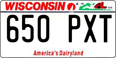 WI license plate 650PXT