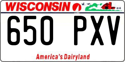 WI license plate 650PXV