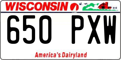 WI license plate 650PXW