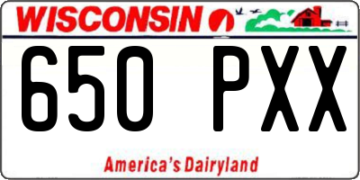 WI license plate 650PXX