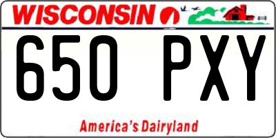 WI license plate 650PXY