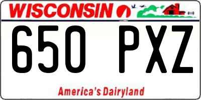 WI license plate 650PXZ