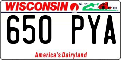 WI license plate 650PYA