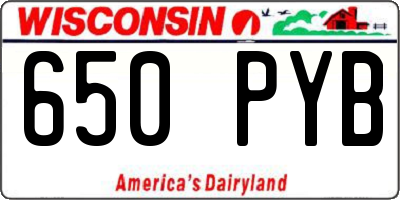 WI license plate 650PYB