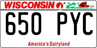 WI license plate 650PYC