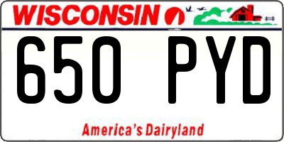 WI license plate 650PYD