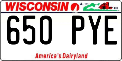 WI license plate 650PYE