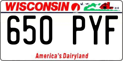 WI license plate 650PYF