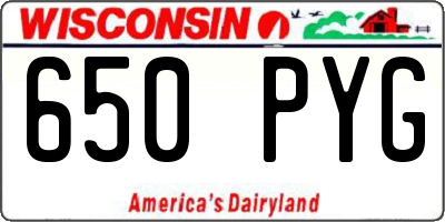 WI license plate 650PYG