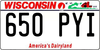 WI license plate 650PYI