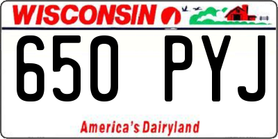 WI license plate 650PYJ