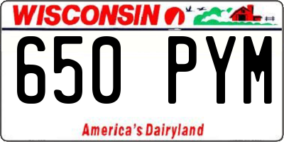 WI license plate 650PYM