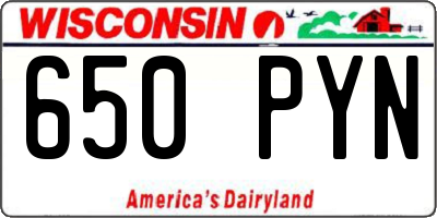 WI license plate 650PYN
