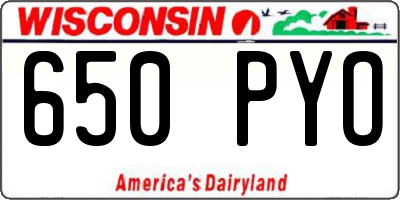 WI license plate 650PYO