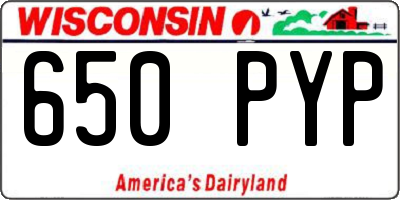WI license plate 650PYP