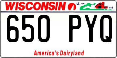 WI license plate 650PYQ