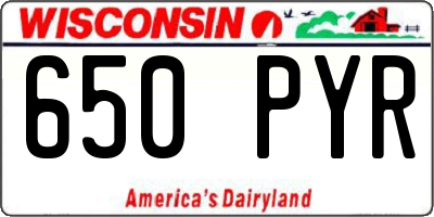 WI license plate 650PYR