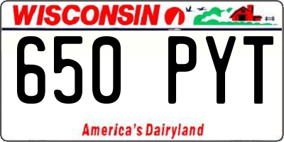 WI license plate 650PYT