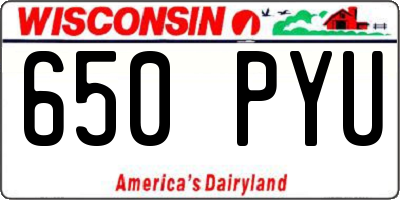 WI license plate 650PYU