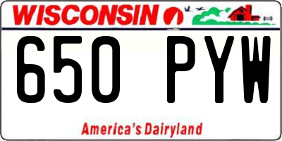 WI license plate 650PYW