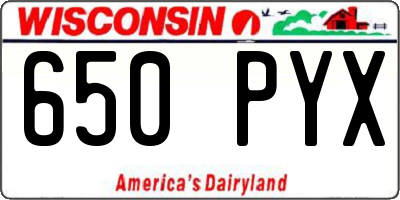 WI license plate 650PYX