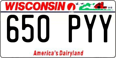 WI license plate 650PYY