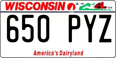 WI license plate 650PYZ