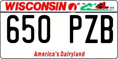 WI license plate 650PZB