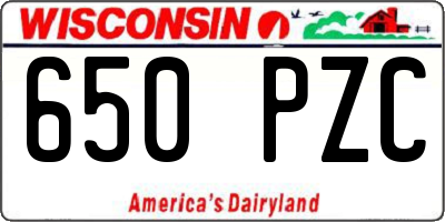 WI license plate 650PZC