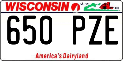 WI license plate 650PZE