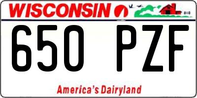 WI license plate 650PZF