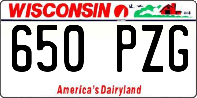 WI license plate 650PZG