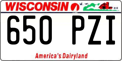 WI license plate 650PZI