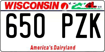 WI license plate 650PZK