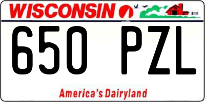 WI license plate 650PZL