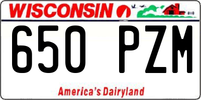 WI license plate 650PZM