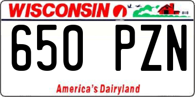 WI license plate 650PZN