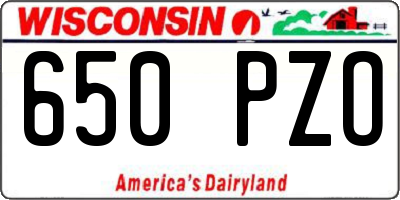 WI license plate 650PZO