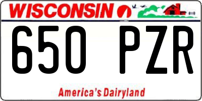 WI license plate 650PZR