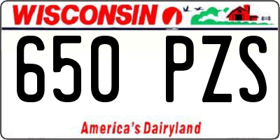WI license plate 650PZS