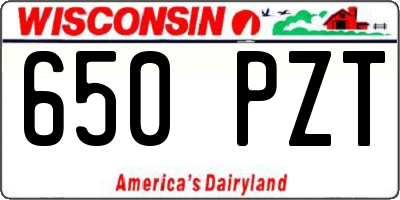 WI license plate 650PZT