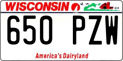 WI license plate 650PZW