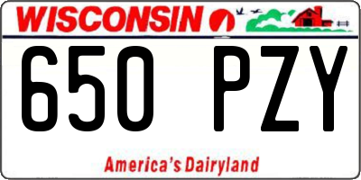 WI license plate 650PZY