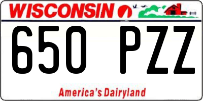 WI license plate 650PZZ