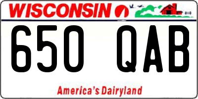 WI license plate 650QAB