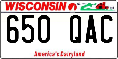 WI license plate 650QAC