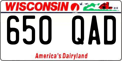 WI license plate 650QAD