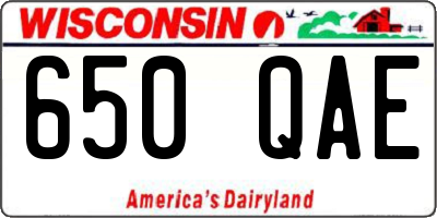 WI license plate 650QAE