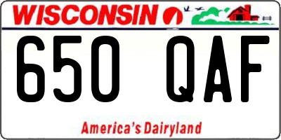 WI license plate 650QAF