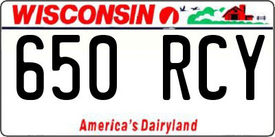 WI license plate 650RCY